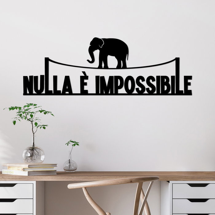 Wallity Nulla E Impossible 1 Escultura de Pared Negra en Metal